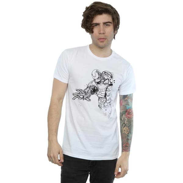 Marvel Mens Avengers Iron Man Mono Line T-Shirt