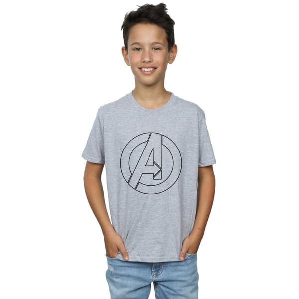 Marvel Boys Avengers Assemble A Logo Outline T-Shirt