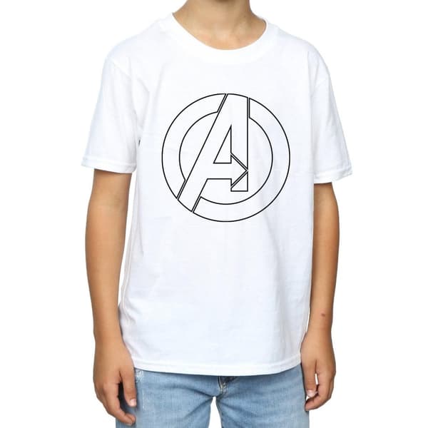 Marvel Boys Avengers Assemble A Logo Outline T-Shirt
