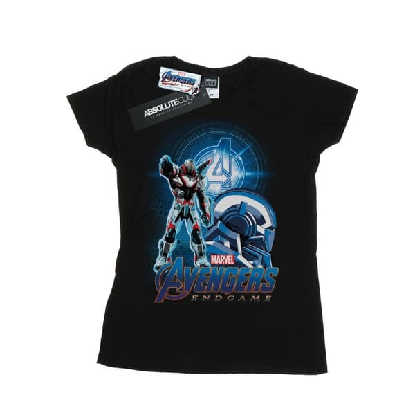 Marvel Womens/Ladies Avengers Endgame War Machine Team Suit Cotton T-Shirt Black S