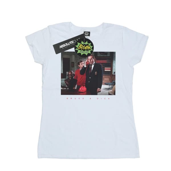 DC Comics Womens/Ladies Batman TV Series Bruce & Dick Photo Cotton T-Shirt