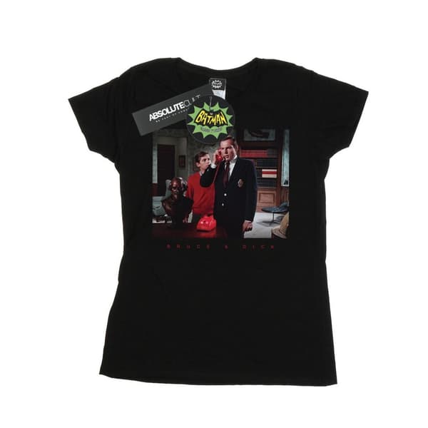 DC Comics Womens/Ladies Batman TV Series Bruce & Dick Photo Cotton T-Shirt
