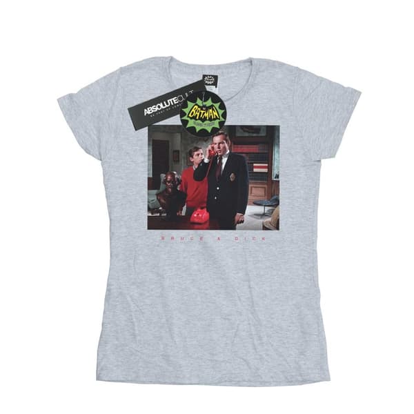 DC Comics Womens/Ladies Batman TV Series Bruce & Dick Photo Cotton T-Shirt