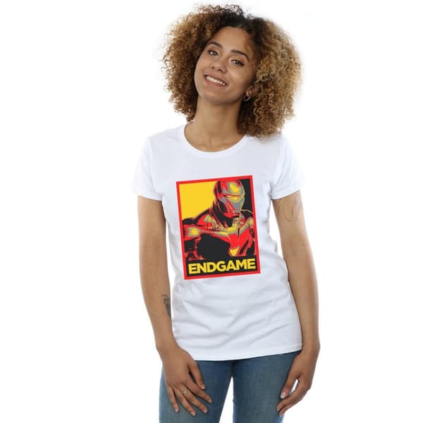 Marvel Dam/Tjej Avengers Endgame Iron Man Poster T-shirt i bomull