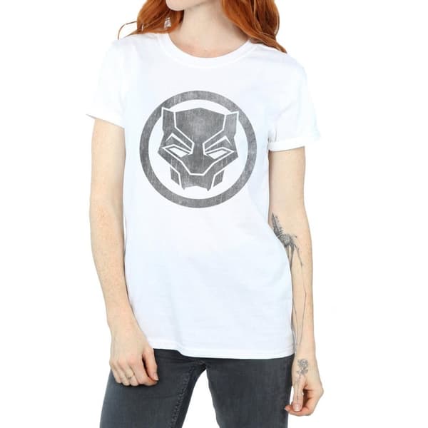 Marvel Dam/Herr - Black Panther - Boyfriend-t-shirt i bomull med ikon och tryck