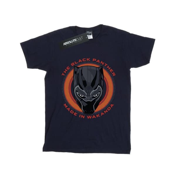 Marvel Dam/Tjej Black Panther Made in Wakanda Röd Bomull Boyfriend T-shirt