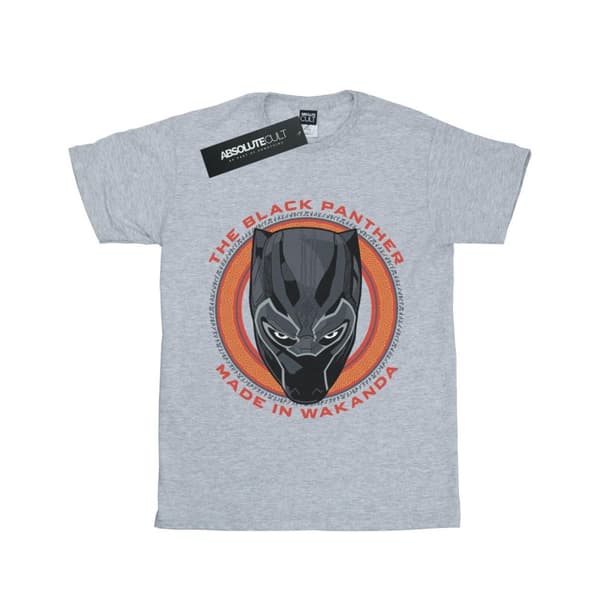 Marvel Dam/Tjej Black Panther Made in Wakanda Röd Bomull Boyfriend T-shirt