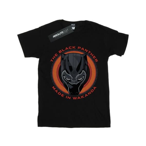Marvel Dam/Tjej Black Panther Made in Wakanda Röd Bomull Boyfriend T-shirt