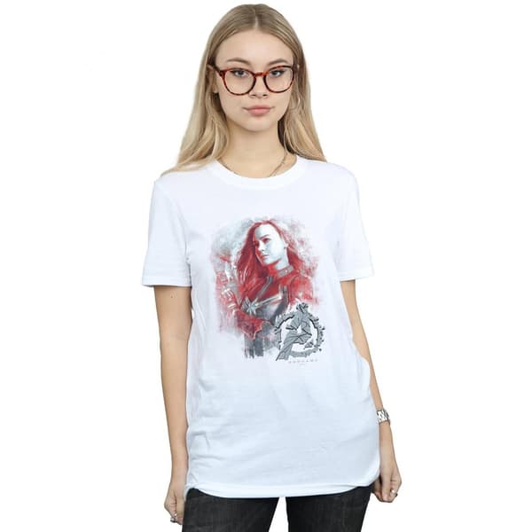 Marvel Womens/Ladies Avengers Endgame Captain Marvel Brushed Cotton Boyfriend T-Shirt