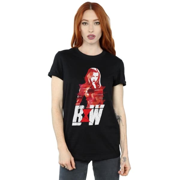 Marvel Womens/Ladies Black Widow Movie Logo Artwork Cotton Boyfriend T-Shirt