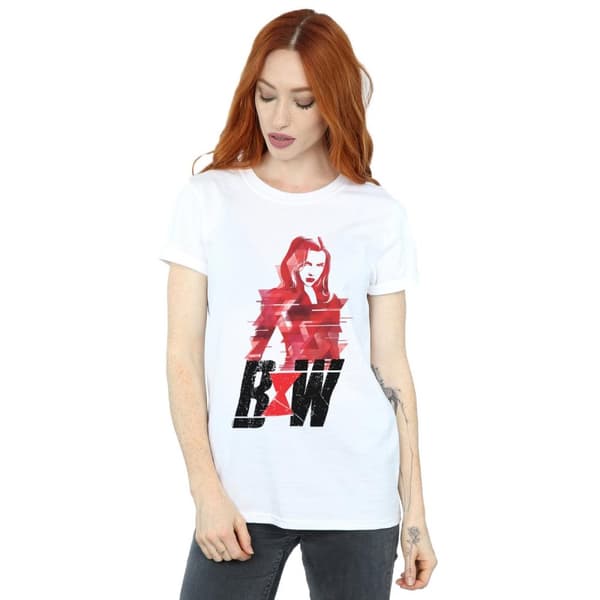 Marvel Womens/Ladies Black Widow Movie Logo Artwork Cotton Boyfriend T-Shirt