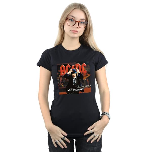 AC/DC Womens/Ladies Live At River Plate Columbia Records Cotton T-Shirt