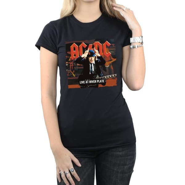 AC/DC Womens/Ladies Live At River Plate Columbia Records Cotton T-Shirt