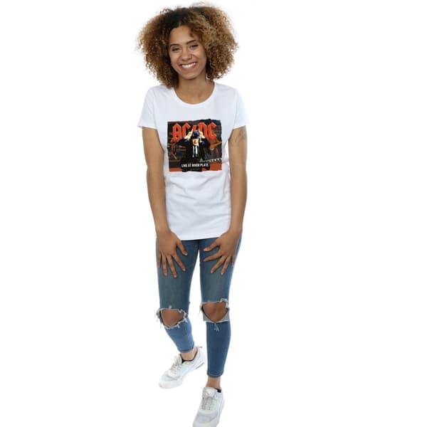 AC/DC Womens/Ladies Live At River Plate Columbia Records Cotton T-Shirt
