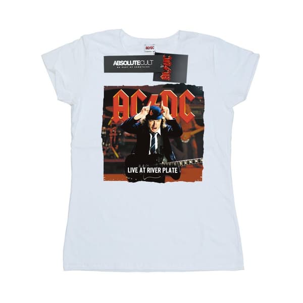 AC/DC Womens/Ladies Live At River Plate Columbia Records Cotton T-Shirt White XXL