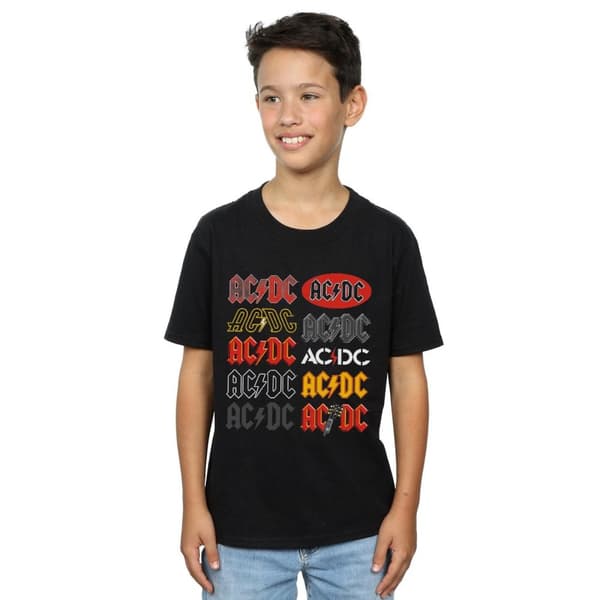 AC/DC T-shirt med flera loggor för pojkar
