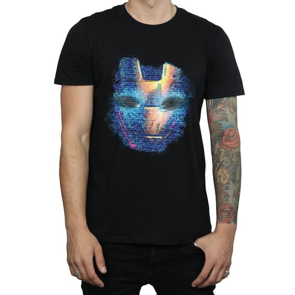 Marvel Mens Iron Man Distressed Head T-Shirt