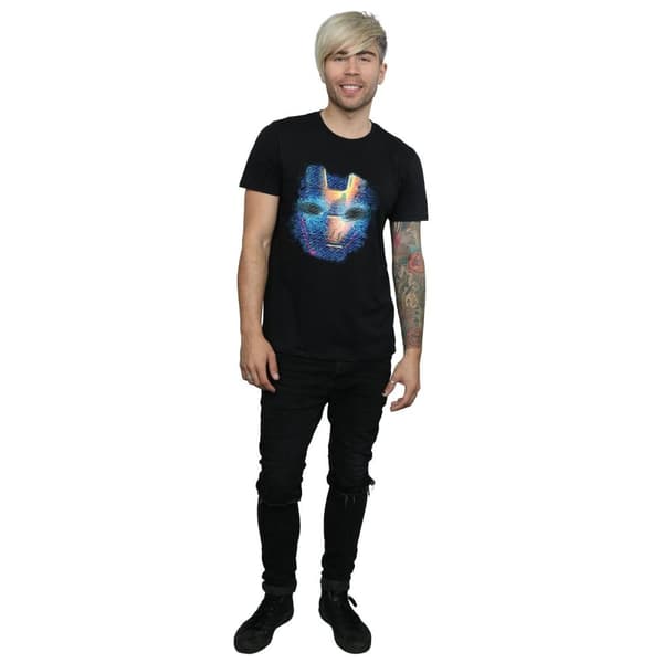 Marvel Mens Iron Man Distressed Head T-Shirt