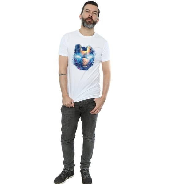 Marvel Mens Iron Man Distressed Head T-Shirt