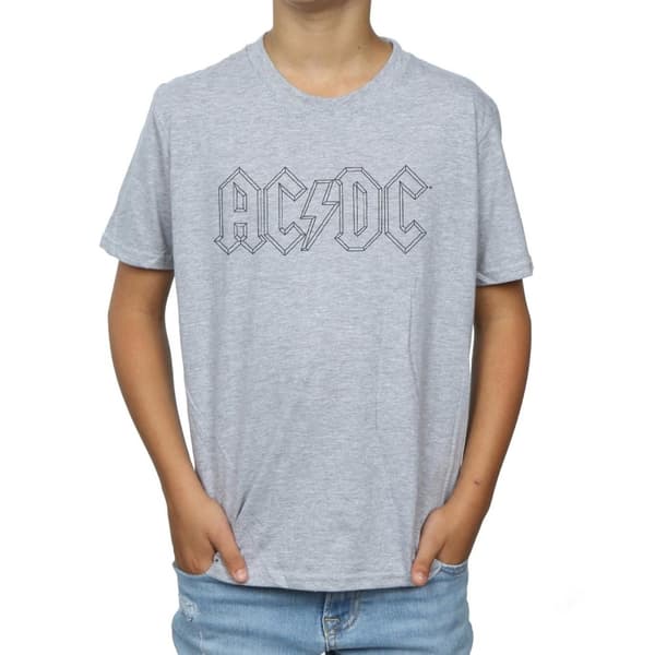 AC/DC Pojkar Svart Outline Logo T-shirt