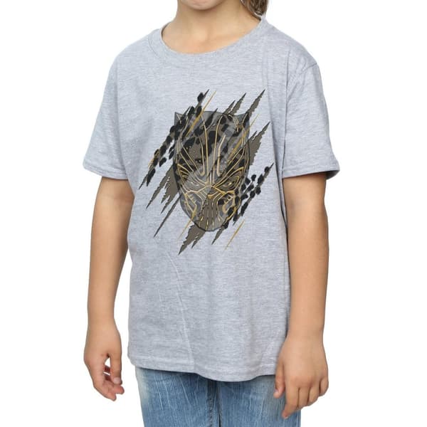 Marvel Girls Black Panther Gold Head Cotton T-Shirt