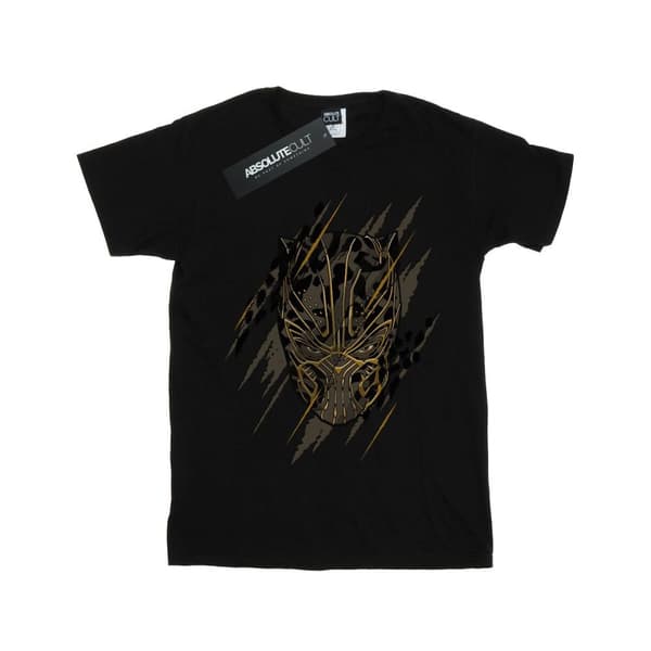 Marvel Girls Black Panther Gold Head Cotton T-Shirt