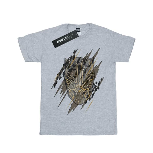 Marvel Girls Black Panther Gold Head Cotton T-Shirt
