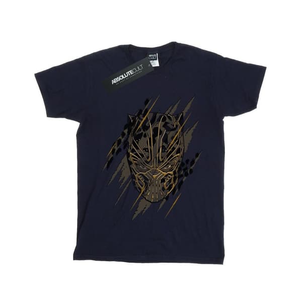 Marvel Girls Black Panther Gold Head Cotton T-Shirt