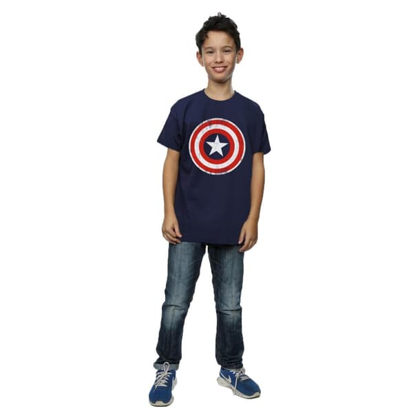 Marvel Boys Captain America Cracked Shield T-Shirt