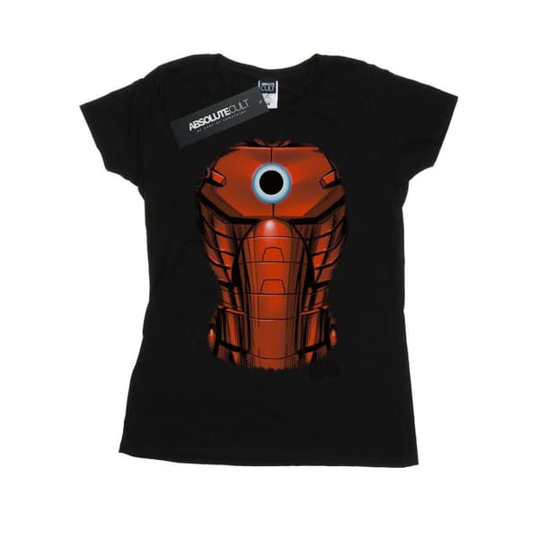 Marvel Dam/Tjej - Iron Man - T-shirt i bomull med bröstsprängning Black XXL