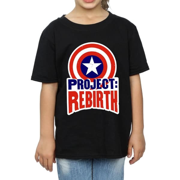 Marvel T-shirt i bomull med Captain America-projektet Rebirth för flickor