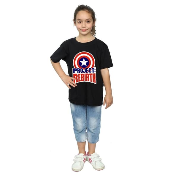 Marvel T-shirt i bomull med Captain America-projektet Rebirth för flickor