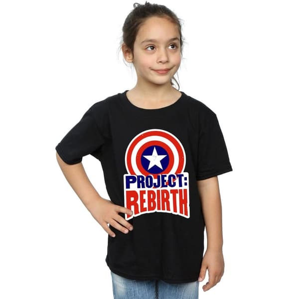 Marvel T-shirt i bomull med Captain America-projektet Rebirth för flickor