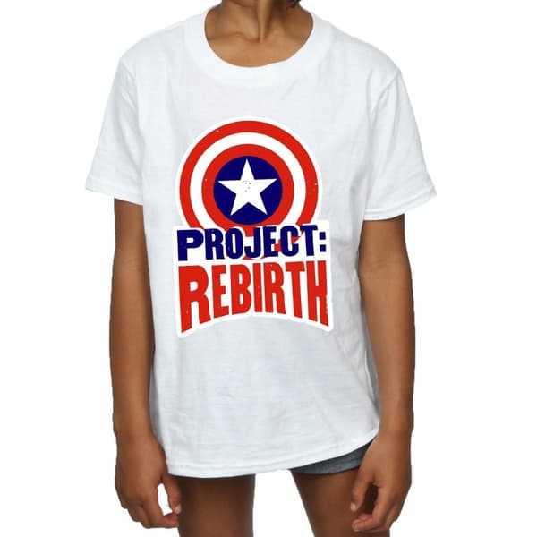 Marvel T-shirt i bomull med Captain America-projektet Rebirth för flickor