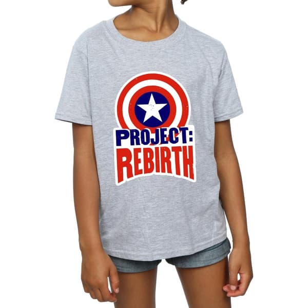 Marvel T-shirt i bomull med Captain America-projektet Rebirth för flickor