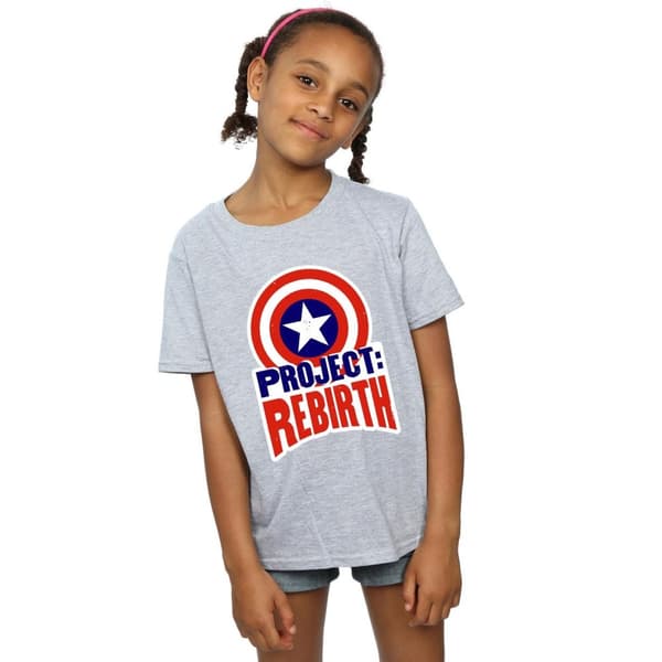 Marvel T-shirt i bomull med Captain America-projektet Rebirth för flickor