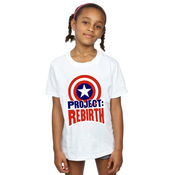 Marvel T-shirt i bomull med Captain America-projektet Rebirth för flickor