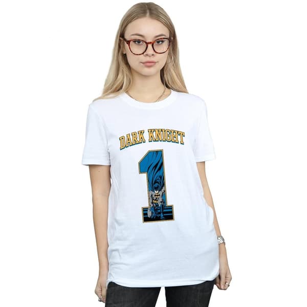 DC Comics Womens/Ladies Batman Football Dark Knight Cotton Boyfriend T-Shirt