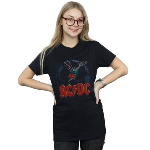 AC/DC Womens/Ladies Fly On The Wall Cotton Boyfriend T-Shirt