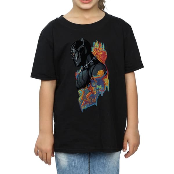 Marvel Girls Black Panther Profile Cotton T-Shirt