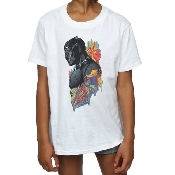 Marvel Girls Black Panther Profile Cotton T-Shirt