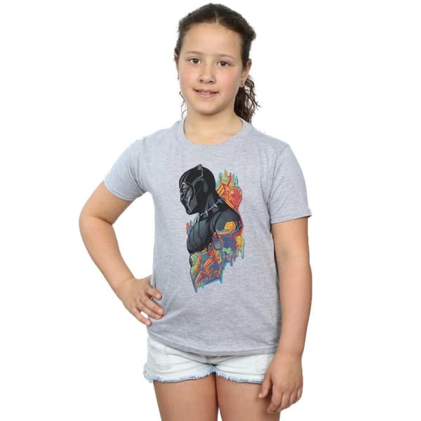 Marvel Girls Black Panther Profile Cotton T-Shirt