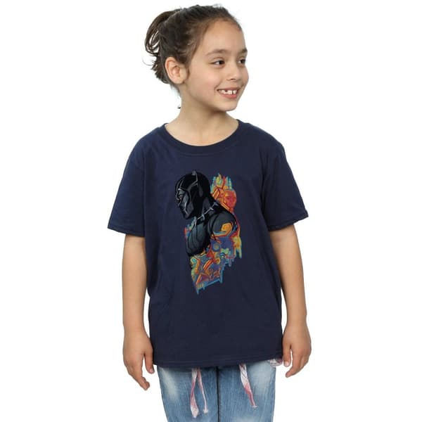 Marvel Girls Black Panther Profile Cotton T-Shirt