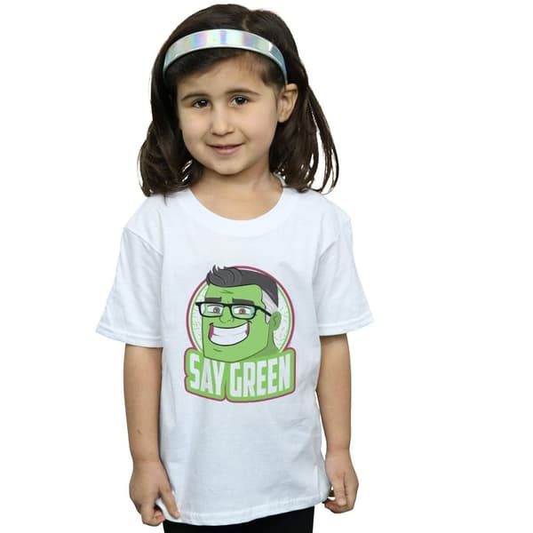 Marvel Girls Avengers Endgame Hulk Say Grön T-shirt i bomull