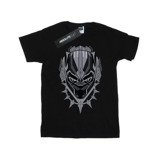 Marvel Girls Black Panther Head Cotton T-Shirt