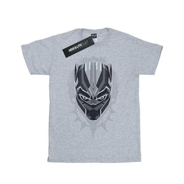 Marvel Girls Black Panther Head Cotton T-Shirt