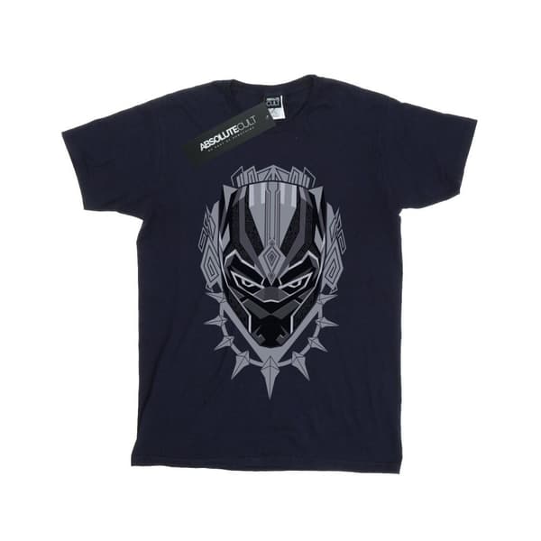 Marvel Girls Black Panther Head Cotton T-Shirt