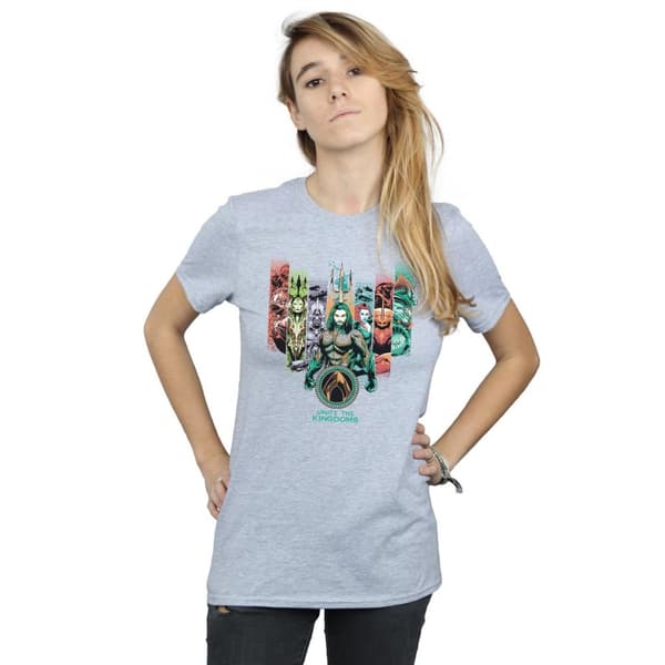 DC Comics Womens/Ladies Aquaman Unite The Kingdoms Cotton Boyfriend T-Shirt