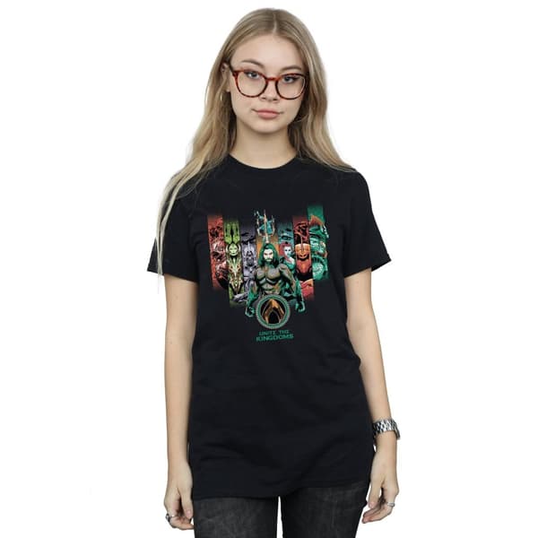 DC Comics Womens/Ladies Aquaman Unite The Kingdoms Cotton Boyfriend T-Shirt