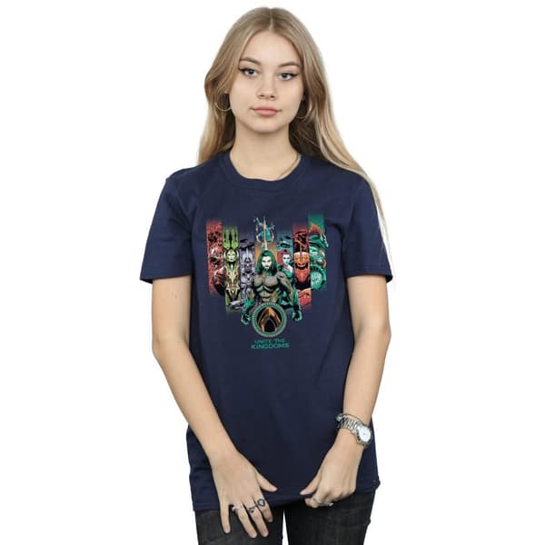 DC Comics Womens/Ladies Aquaman Unite The Kingdoms Cotton Boyfriend T-Shirt